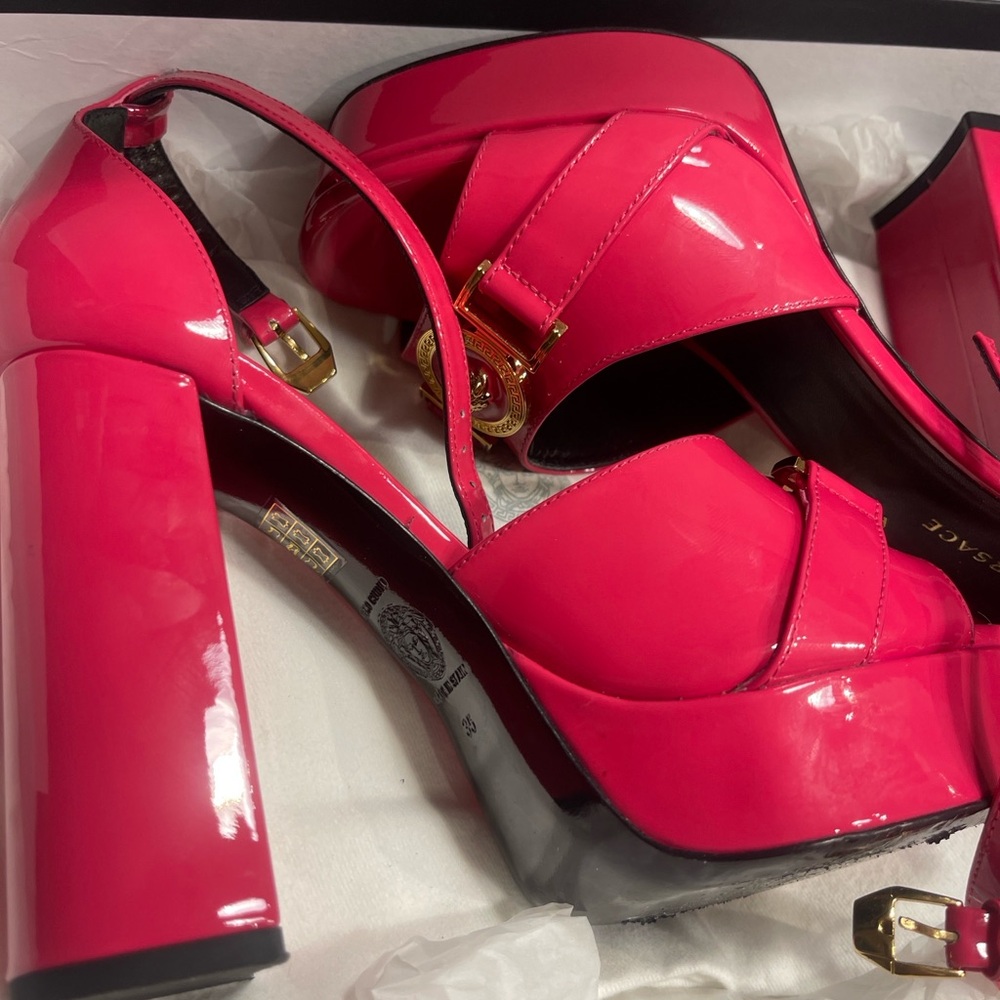 Versace Bold Pink Platform Heels - image 4
